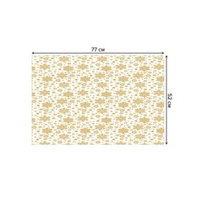 Коврик для для ванной «Золотые снежинки», противоскользящий, размер 52x77 см