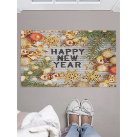 Придверный коврик в прихожую «Счастливого Нового года», размер 45х75 см