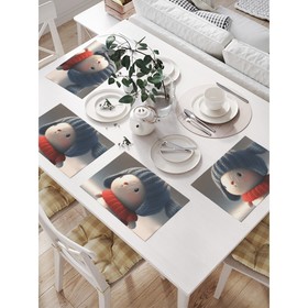 Комплект салфеток для сервировки стола «Милый зайка», прямоугольные, размер 32х46 см, 4 шт