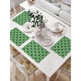 Комплект салфеток для сервировки стола «Зеленый дракон», прямоугольные, размер 32х46 см, 4 шт