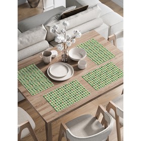 Комплект салфеток для сервировки стола «Украли ёлку», прямоугольные, закруглённые края, размер 30х46 см, 4 шт