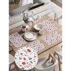 Комплект салфеток для сервировки стола «Праздничный котик», прямоугольные, закруглённые края, размер 30х46 см, 4 шт - Фото 2