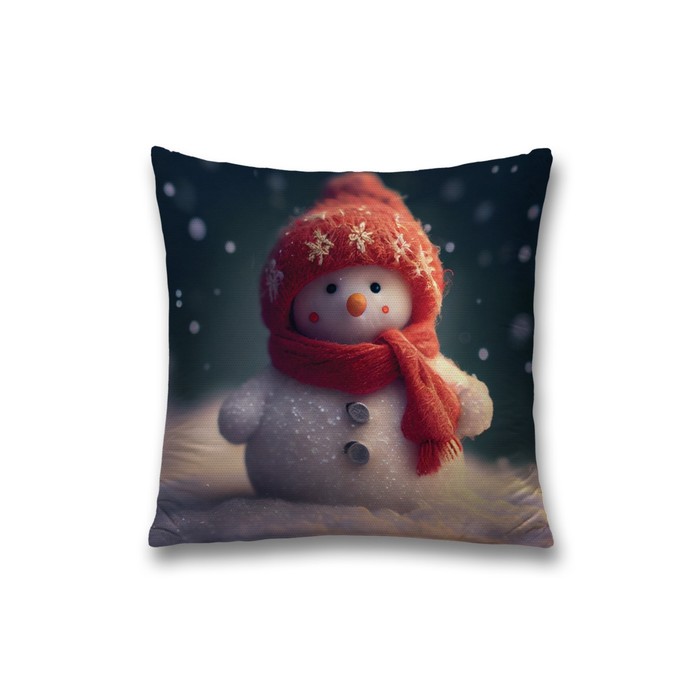 Наволочка декоративная «Снеговик», на молнии, размер 45х45 см - Фото 1