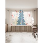 Фототюль «Гномы украшают елку», размер 145х180 см, 2 шт - фото 303771425