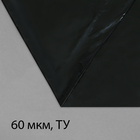 Плёнка полиэтиленовая, техническая, толщина 60 мкм, 5 × 3 м, рукав (1,5 м × 2), чёрная, 2 сорт, Эконом 50 % - фото 320943526