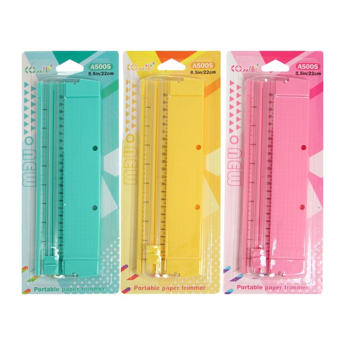 УЦЕНКА Роликовый резак для бумаги А5, до 3 листов, безопасное лезвие, длина реза 220 мм, в блистере - Фото 1