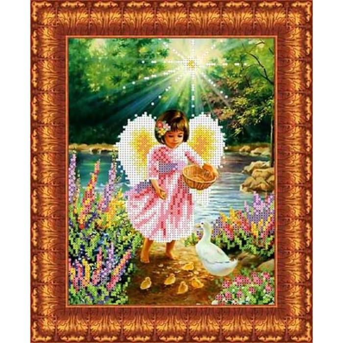 Набор для вышивки бисером «Ангел с утятами», 19х25 см - Фото 1