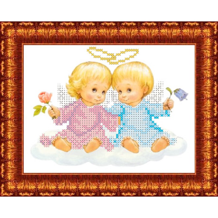 Набор для вышивки бисером «Два ангелочка», 12х18 см - Фото 1