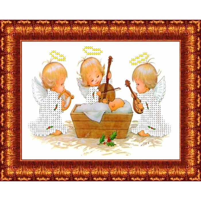 Набор для вышивки бисером «Три ангела у колыбели», 13х18 см - Фото 1