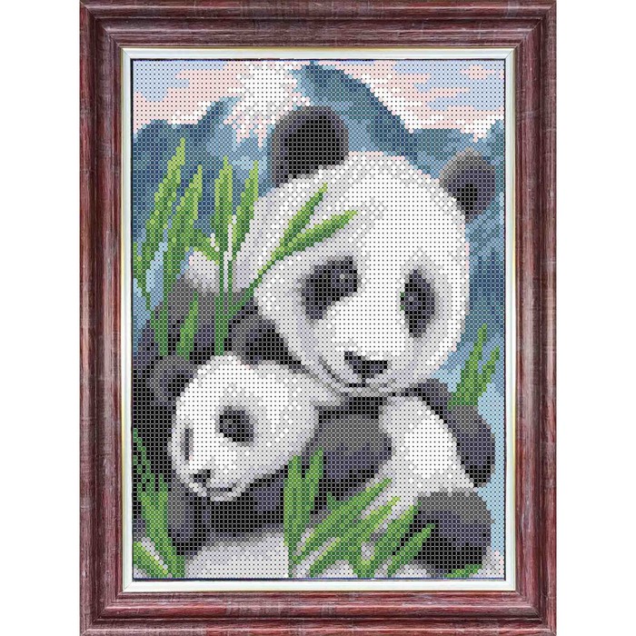 Набор для вышивки бисером «Мамы и их зверята. Панды», 19х25 см - Фото 1