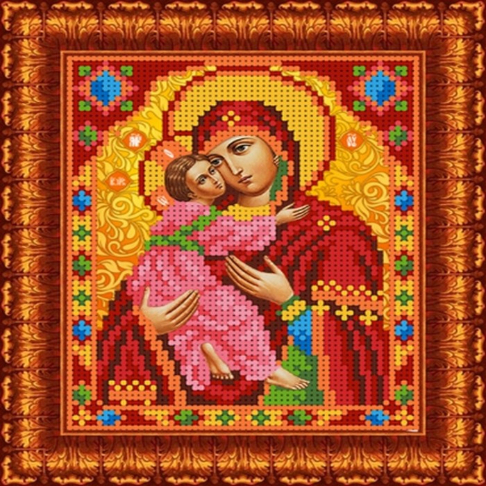 Набор для вышивки бисером «Божия Матерь Владимирская», 13х16 см - Фото 1