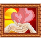 Набор для вышивки бисером «Влюблённые сердца», 13х18 см - фото 110007396