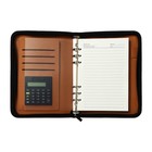 УЦЕНКА Органайзер на кольцах А5, 100 листов в линейку, с калькулятором, на молнии, чёрный - Фото 9