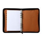 УЦЕНКА Органайзер на кольцах А5, 100 листов в линейку, с калькулятором, на молнии, чёрный - Фото 11