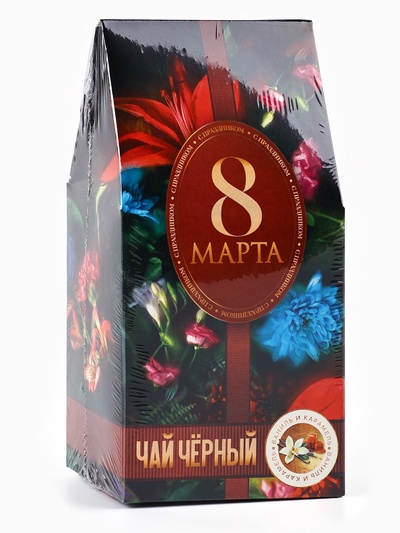 Чай подарочный чёрный «8 Марта», вкус: ваниль и карамель, 50 г