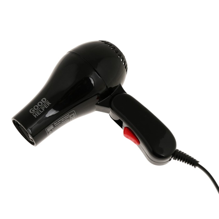 

Фен GOODHELPER HD-F082, 800 Вт, 2 скорости, 2 температурных режима, чёрный