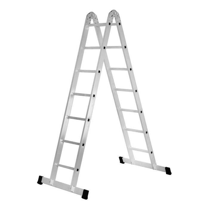 Лестница ТУНДРА, двухсекционная, шарнирная, алюминиевая, 7 ступеней - фото 1900682752