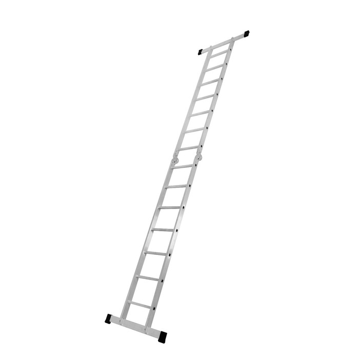 Лестница ТУНДРА, двухсекционная, шарнирная, алюминиевая, 7 ступеней - фото 1900682754
