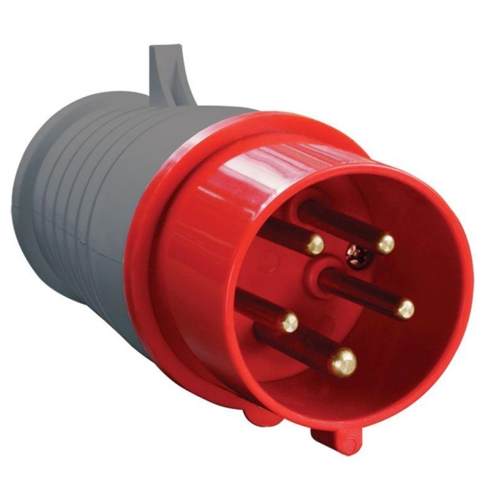 Вилка электрическая кабельная IEK, 16 А, 3P+PE+N, 380 В, IP44, ССИ-015, PSR02-016-5 - Фото 1
