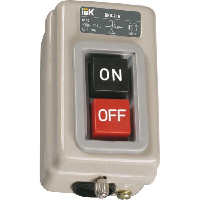 Выключатель IEK, ВКИ-211, 6 А, 230/400 В, IP40, KVK10-06-3 - Фото 1