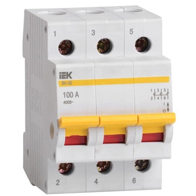 Выключатель нагрузки IEK, ВН-32, 100 А, трехполюсный, MNV10-3-100