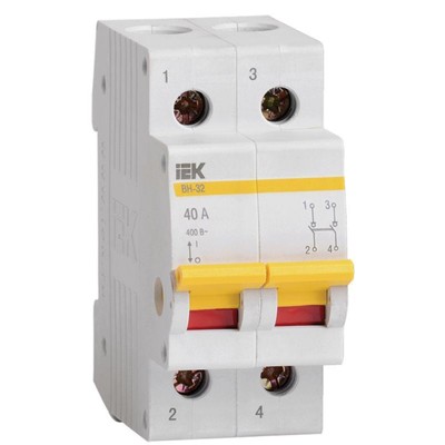 Выключатель нагрузки IEK, ВН-32, 40 А, двухполюсный, MNV10-2-040