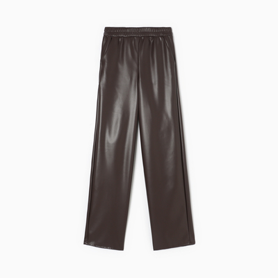 Брюки женские кожаные MIST Base, размер 42, коричневые