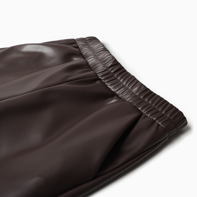 Брюки женские кожаные MIST Base, размер 42, коричневые