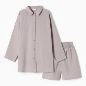 Комплект женский (рубашка, шорты) KAFTAN размер 44-46, серый