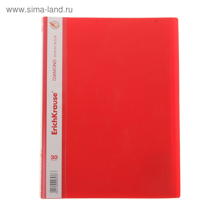 Папка с 30 прозрачными вкладышами А4, DIAMOND, красная, EK 2853 - Фото 1