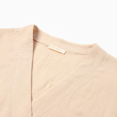 Комплект домашний женский (рубашка на запах, брюки) KAFTAN Basic, размер 48-50, бежевый