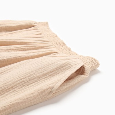 Комплект домашний женский (рубашка на запах, брюки) KAFTAN Basic, размер 48-50, бежевый