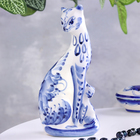 Сувенир "Кошка с котёнком", 16 х 4 см, гжель - фото 24161122