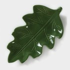 Набор для специй Доляна «Лист», 3 предмета: солонка 80 мл, перечница 80 мл, подставка, зелёный - Фото 5