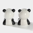 Набор для специй Доляна «Панда», 2 предмета: солонка 40 мл, перечница 40 мл, цвет белый и чёрный - фото 4412952