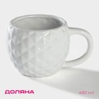 Кружка Доляна «Ананас», 480 мл, доломит, белая - Фото 1
