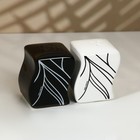 Набор керамический для специй на металлической подставке «Линии», 2 шт, цвет белый-чёрный - фото 8721968
