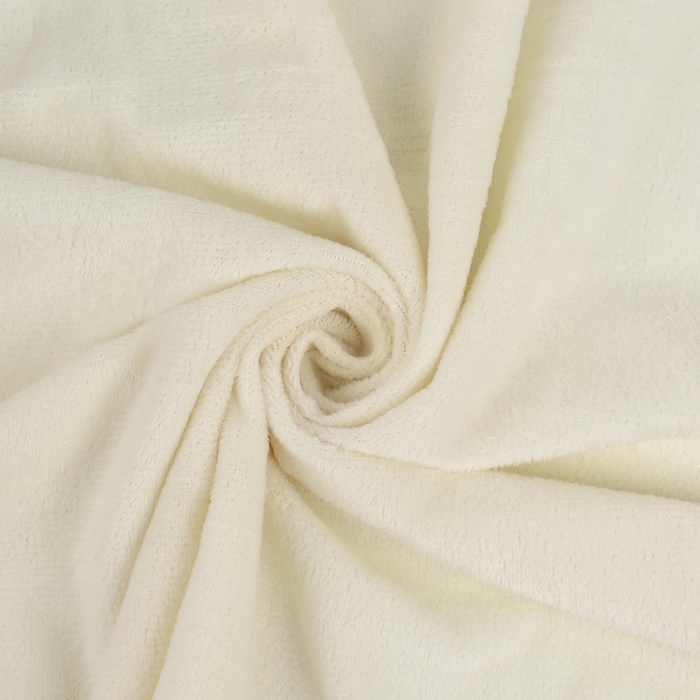 Лоскут плюш, 50×50 см, 220 г/м², цвет молочный №11