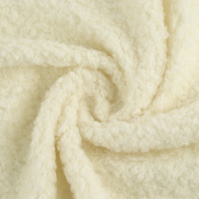 Лоскут мех «Барашек», 50×50 см, 500 г/м², цвет молочный №1