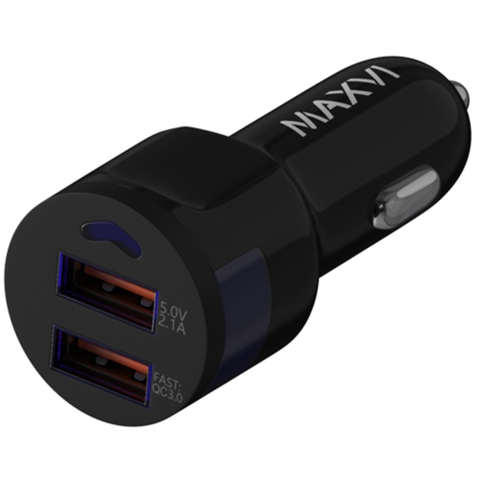 Автомобильное зарядное устройство Maxvi (CCM-522 Plus M) 2 USB, 5.2 A, 0.5 м, чёрный - Фото 1