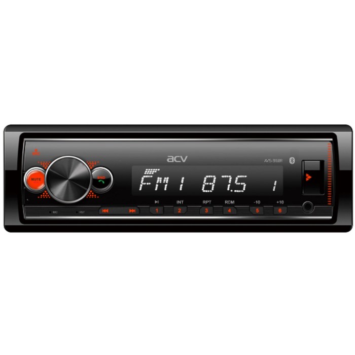 Автомагнитола ACV MP3/WMA AVS-916BR 50Wx4, BLUETOOTH, SD, USB, AUX, красная - Фото 1