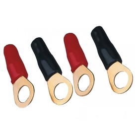 Комплект акустических клемм MYSTERY 8GA RING TERMINALS, 4 красные, 4 чёрный