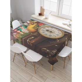 Скатерть на стол «Новый год стучится», прямоугольная, сатен, размер 145х180 см