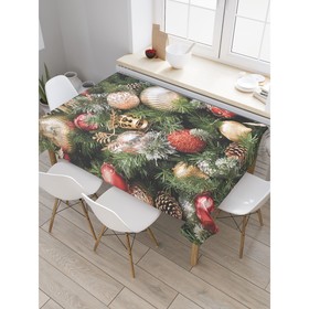 Скатерть на стол «Праздничное украшение», прямоугольная, сатен, размер 145х180 см