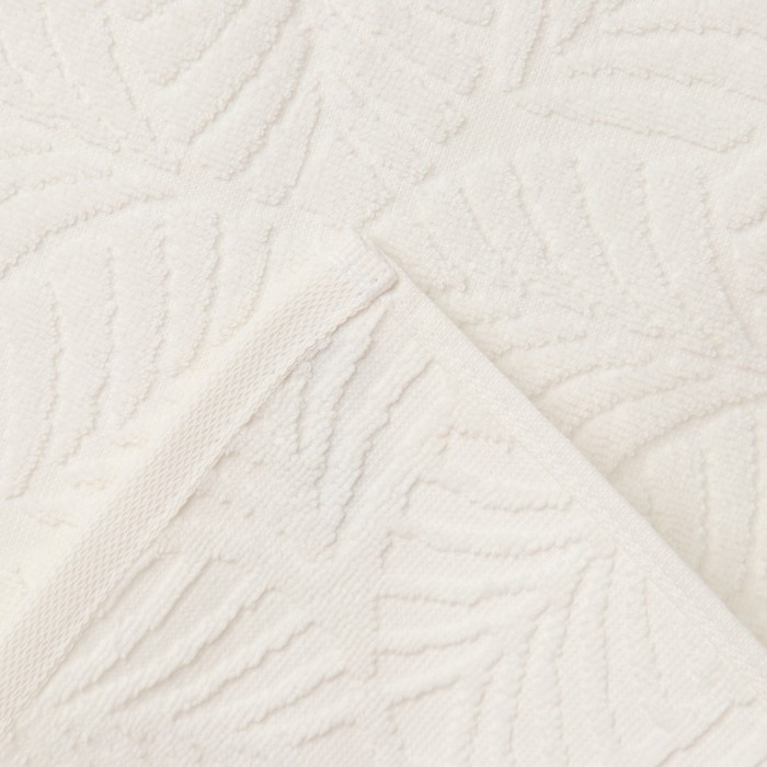 Полотенце махровое «Пальма», цвет белый, 70х130 см, хлопок, 450г/м