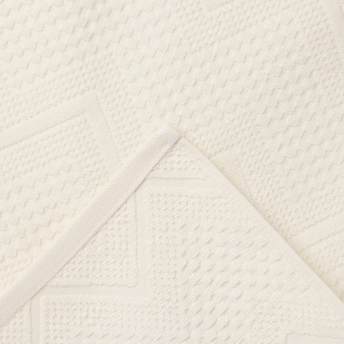 Полотенце махровое «Узор», цвет белый, 70х130 см, хлопок, 450г/м