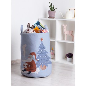Корзина для игрушек «Дед Мороз под ёлкой, размер 35х50 см