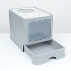 Туалет закрытый 50×40×40 см с выдвижным поддоном, серый - Фото 7