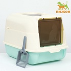 Туалет закрытый с откидным верхом 36×51×34 см, голубой - Фото 4