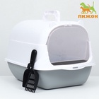 Туалет-домик 35×50×35 см, бело-серый - Фото 5